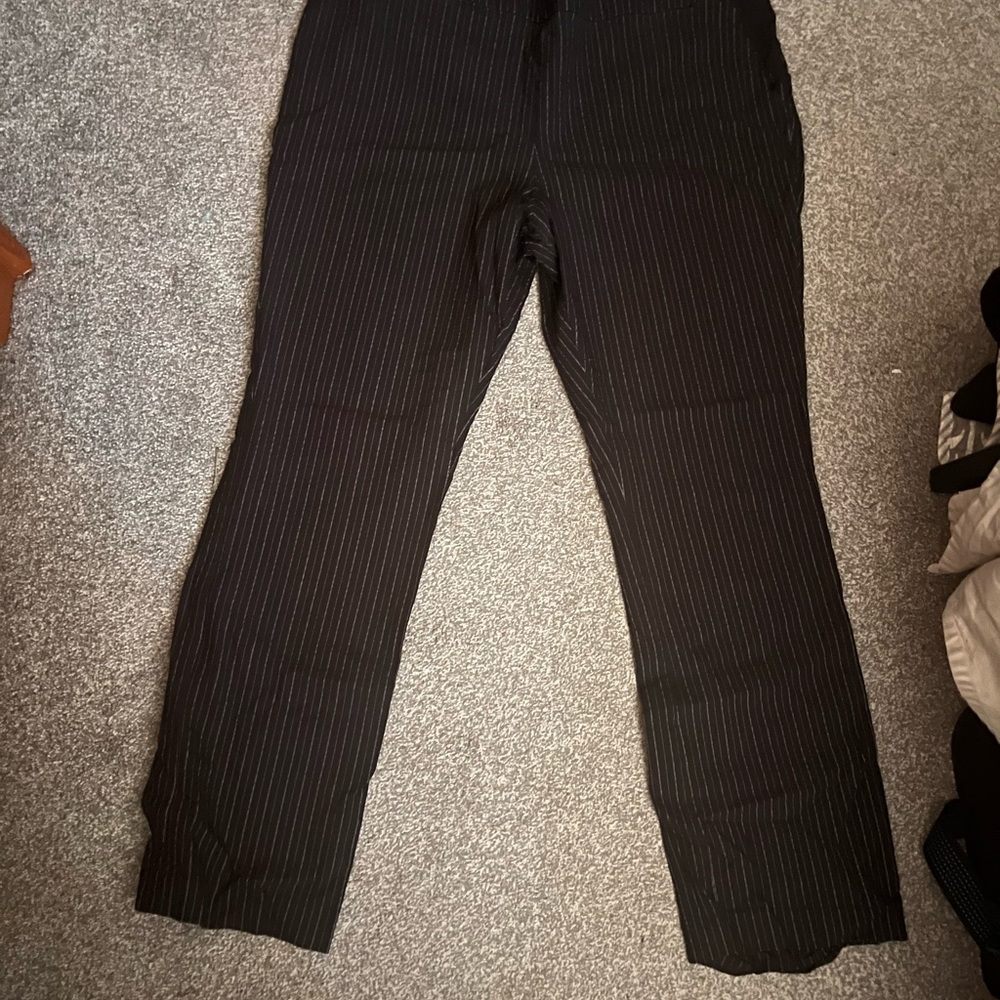 Torrid Black & White striped dress pants 24 SHORT Plus Size
